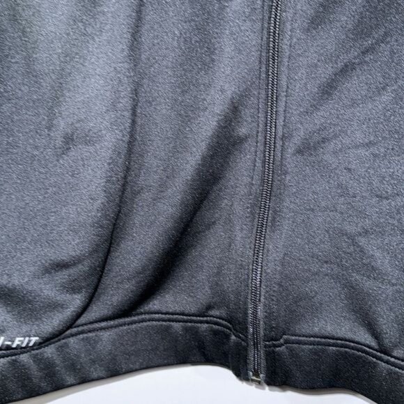 Nike Dri-Fit Black & Neon Yellow Full-Zip Jacket L Unisex 100% Polyester Lightwe - Picture 6 of 9